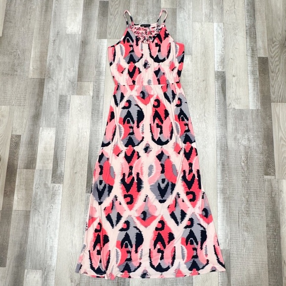 Banana republic pink/ coral blouson maxi dress ❤️ - Picture 3 of 7